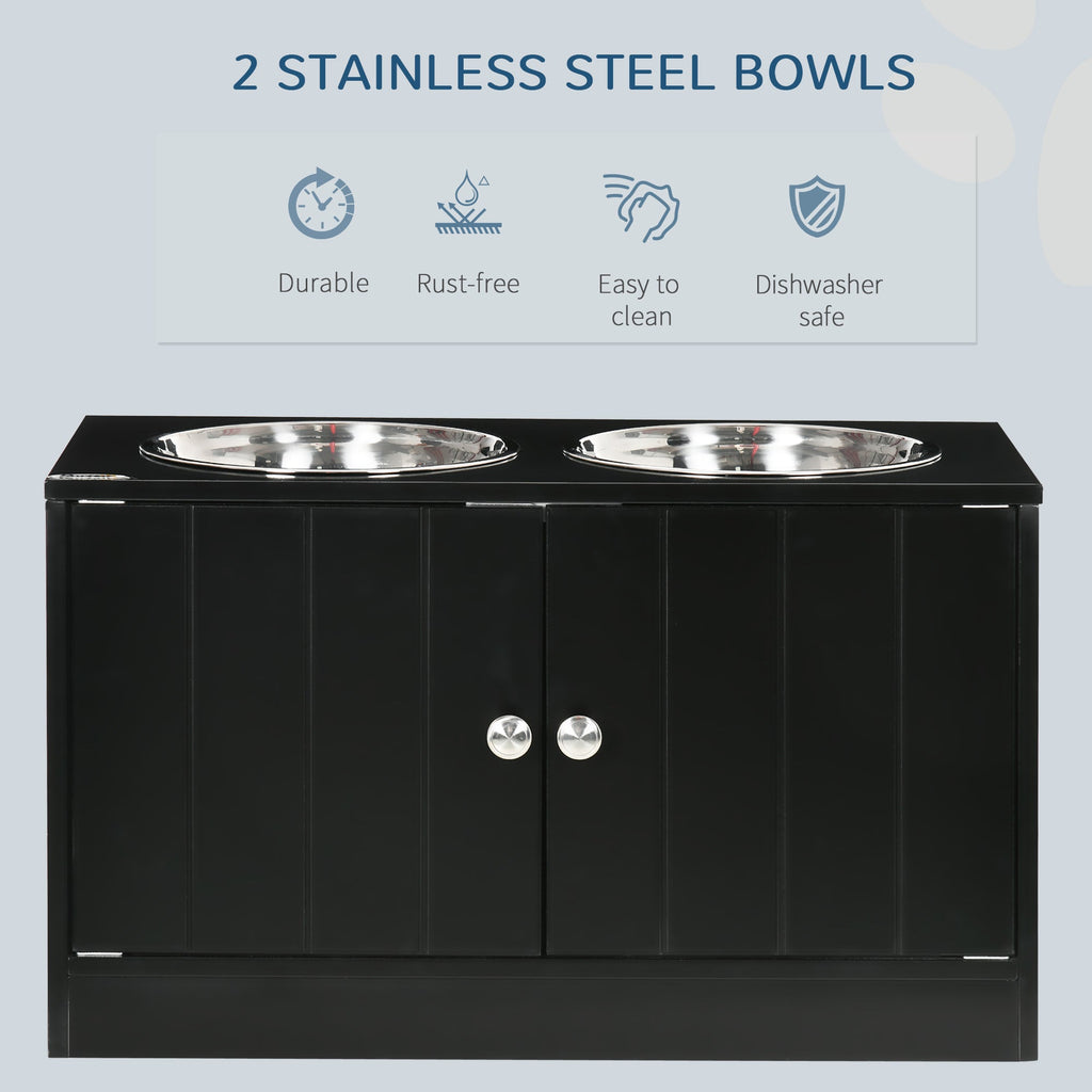 Restpaw elevated feeder stainless steel bowls close-up