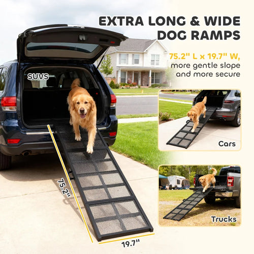 Restpaw folding dog car ramp, extra long and wide, non-slip surface
